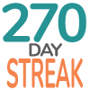 racha de 270 días achievement badge
